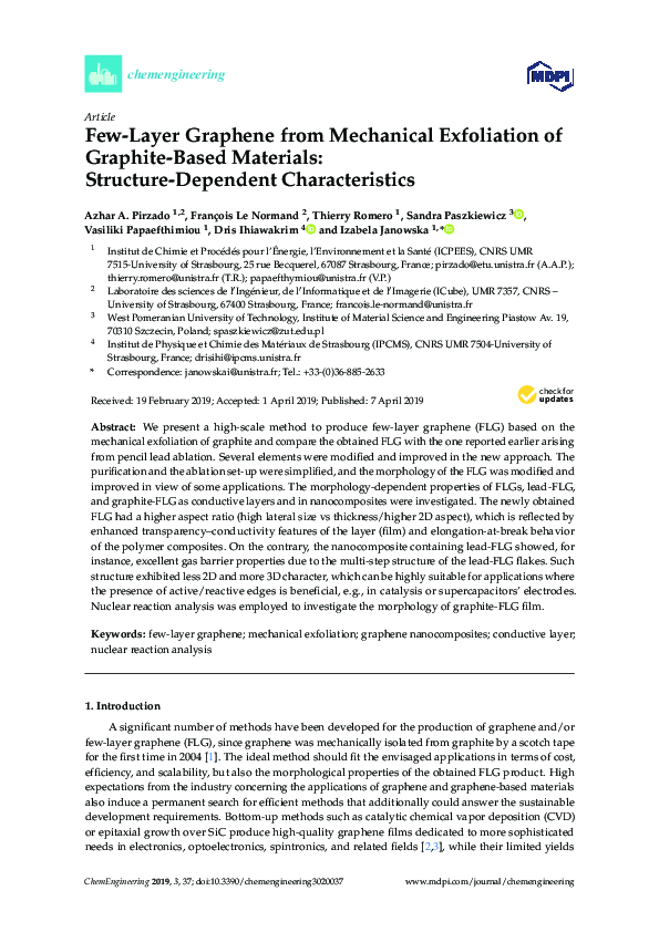 (PDF) Few-Layer Graphene from Mechanical Exfoliation of Graphite-Based ...
