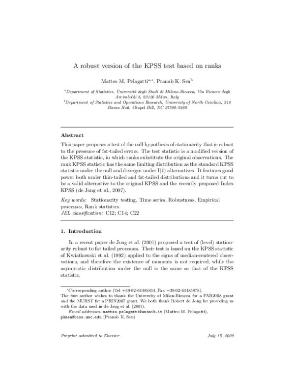 (PDF) A robust version of the KPSS test based on ranks