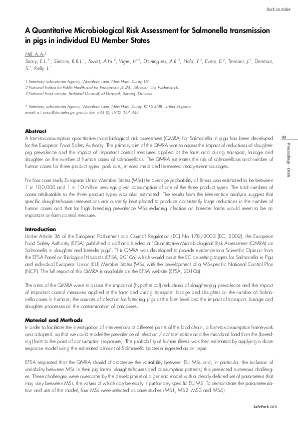 (PDF) A Quantitative Microbiological Risk Assessment for Salmonella ...
