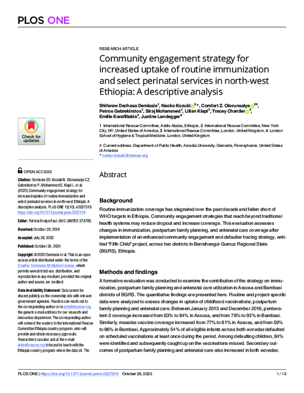 (PDF) Community engagement strategy for increased uptake of routine ...