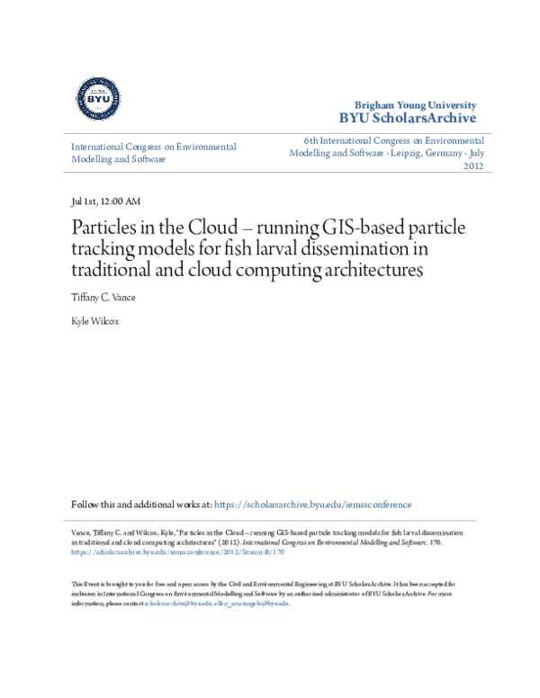 (PDF) Particles in the Cloud - Running GIS- based Particle Tracking ...