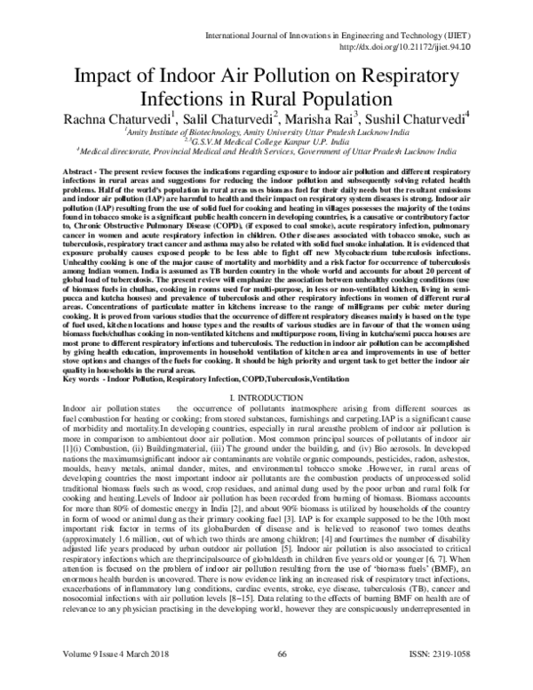 (PDF) Impact of Indoor Air Pollution on Respiratory Infections in Rural ...