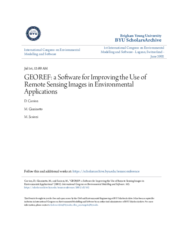 (PDF) GEOREF: a Software for Improving the Use of Remote Sensing Images ...