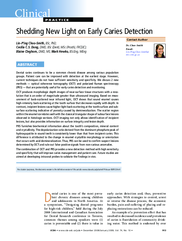 (PDF) Shedding new light on early caries detection