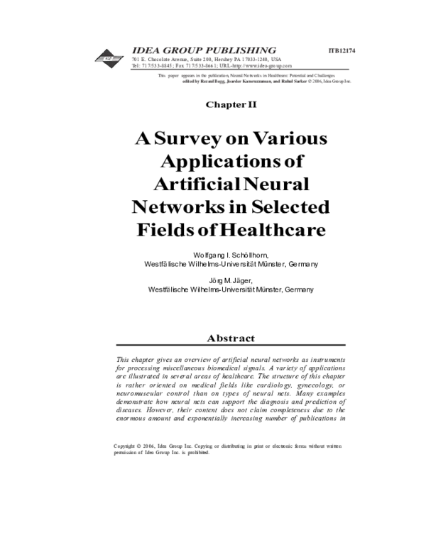 (PDF) A Survey on Various Applications of Artificial Neural Networks in ...