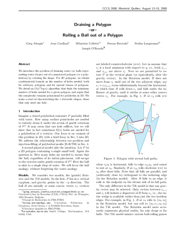 (PDF) Draining a Polygon–or–Rolling a Ball out of a Polygon