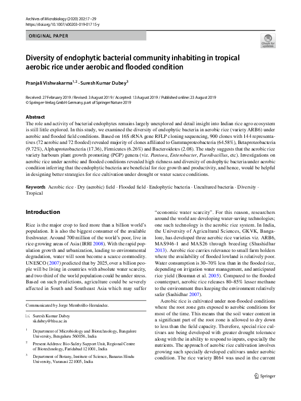 (PDF) Diversity of endophytic bacterial community inhabiting in ...