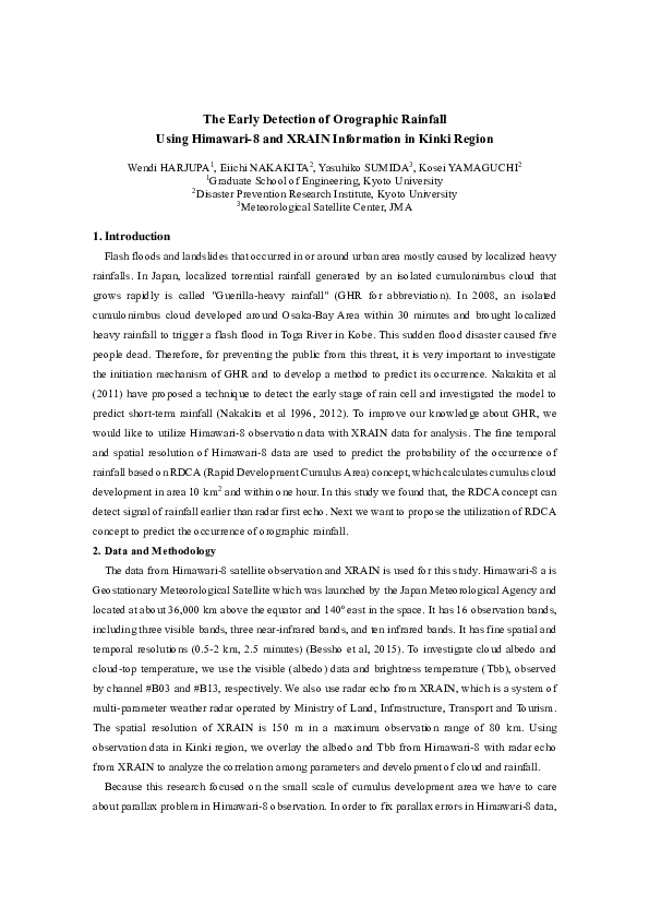 (PDF) The Early Detection of Orographic Rainfall Using Himawari-8 and ...