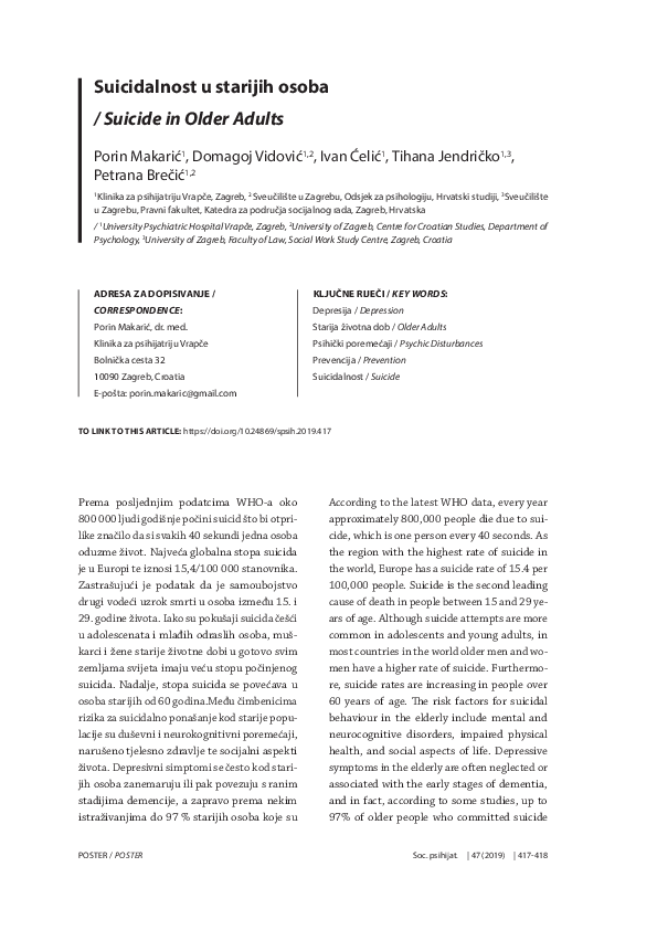(PDF) Suicide in Older Adults