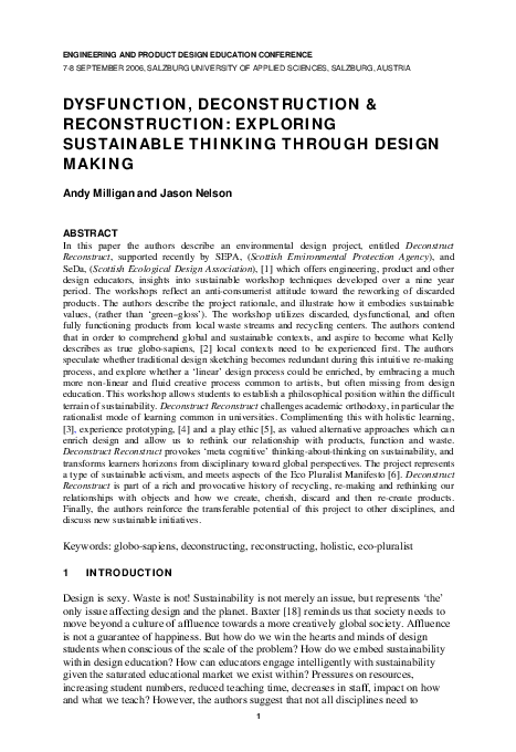 (PDF) Dysfunction, Deconstruction & Reconstruction: Exploring ...