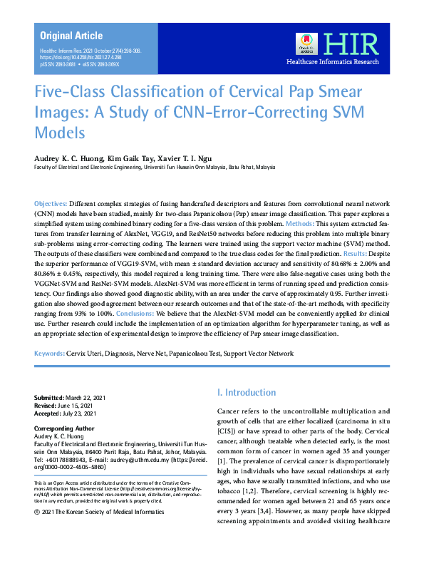 (PDF) FiveClass Classification of Cervical Pap Smear Images A Study