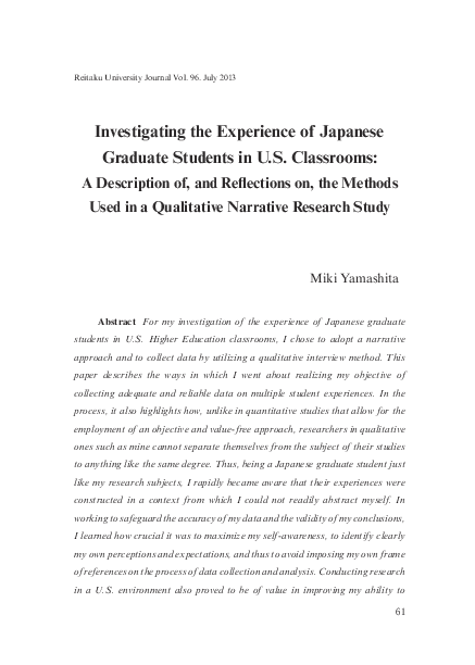 (PDF) Investigating the Experience of Japanese Graduate Students in U.S ...