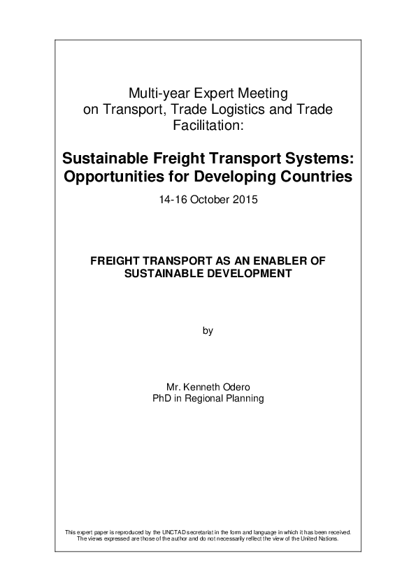 (PDF) Multi-year Expert Meeting on Transport, Trade Logistics and Trade ...