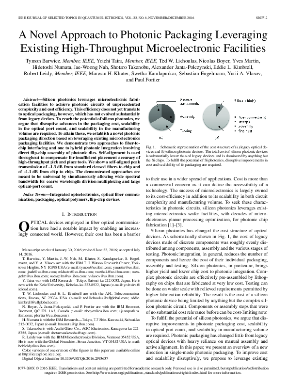 (PDF) A Novel Approach to Photonic Packaging Leveraging Existing High ...