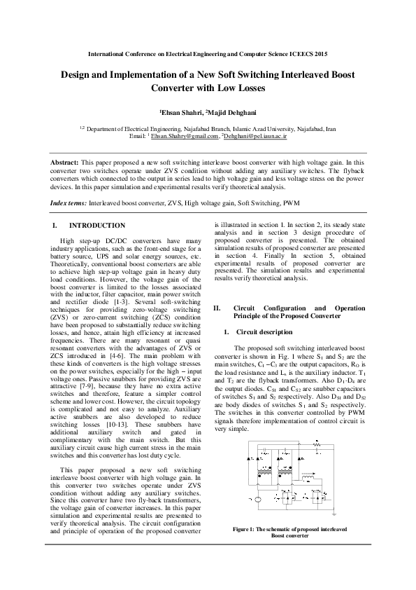 (PDF) Design and Implementation of a New Soft Switching Interleaved ...