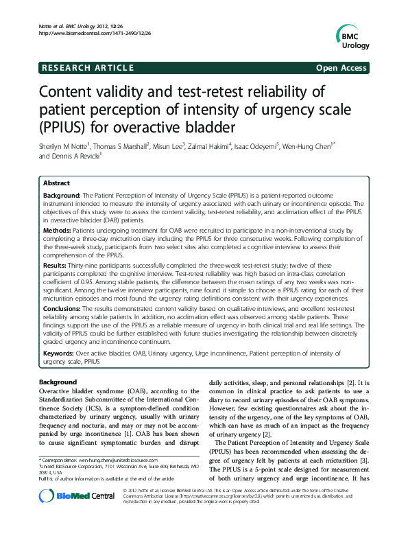 (PDF) Content Validity and Test-Retest Reliability of the Gujarati ...