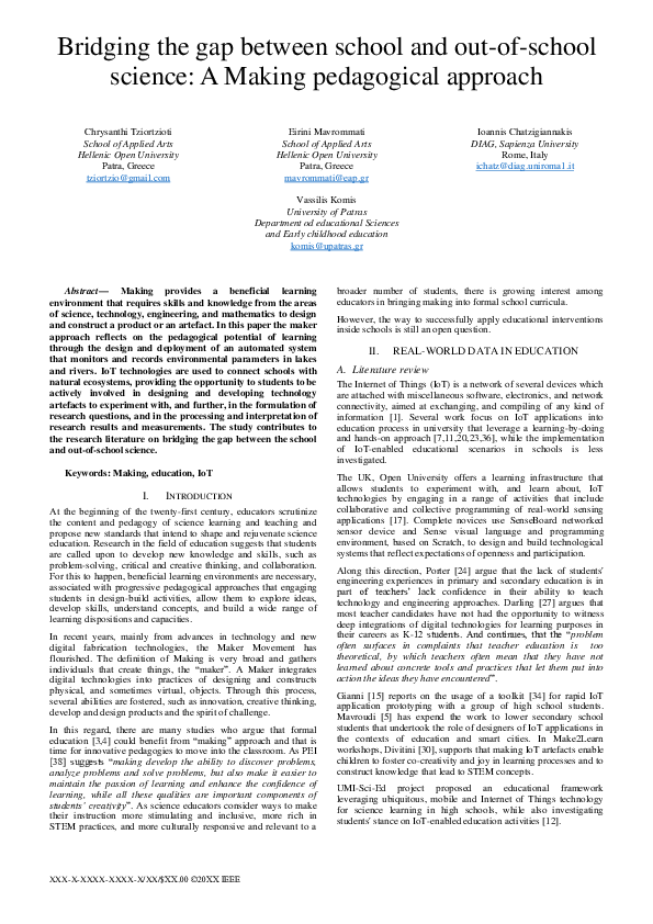 (PDF) Bridging the gap between school and out-of-school science: A ...