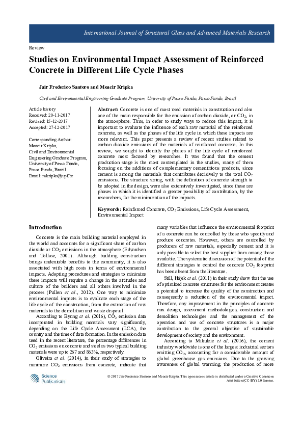 (PDF) Studies on Environmental Impact Assessment of Reinforced Concrete ...