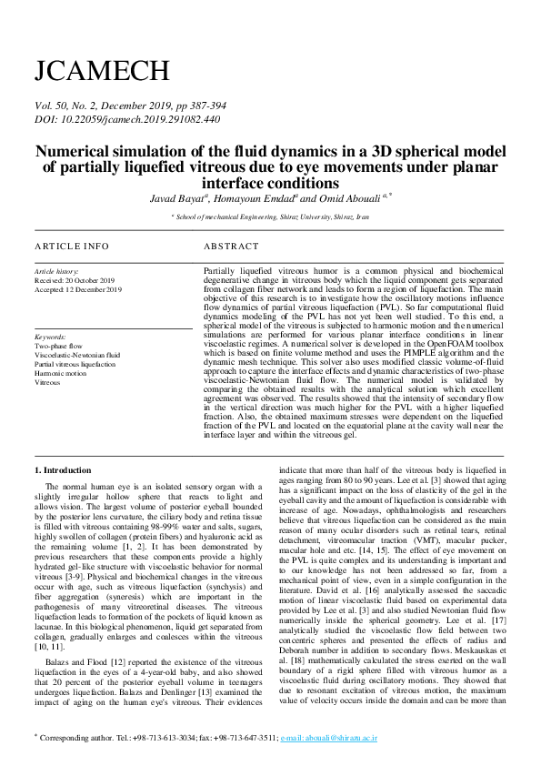(PDF) Numerical simulation of the fluid dynamics in a 3D spherical ...