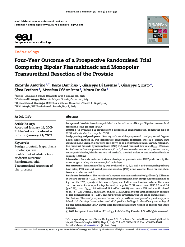 (PDF) Four-Year Outcome of a Prospective Randomised Trial Comparing ...