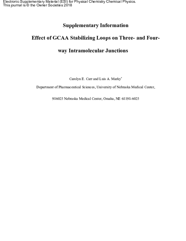 (PDF) Effect of GCAA stabilizing loops on three- and four-way ...