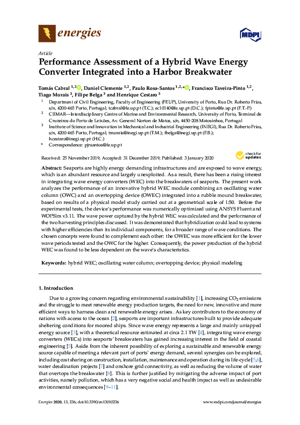 (PDF) Performance Assessment of a Hybrid Wave Energy Converter ...