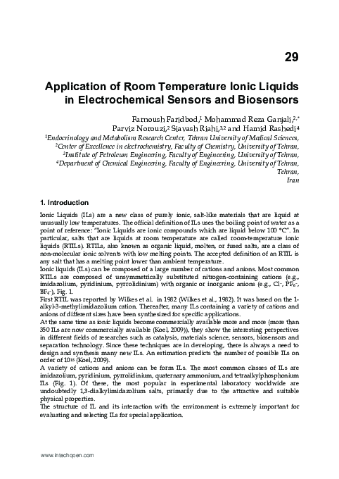 (PDF) Application of Room Temperature Ionic Liquids in Electrochemical ...