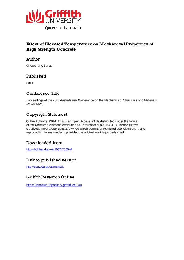 (PDF) Effect of Elevated Temperature on Mechanical Properties of High ...