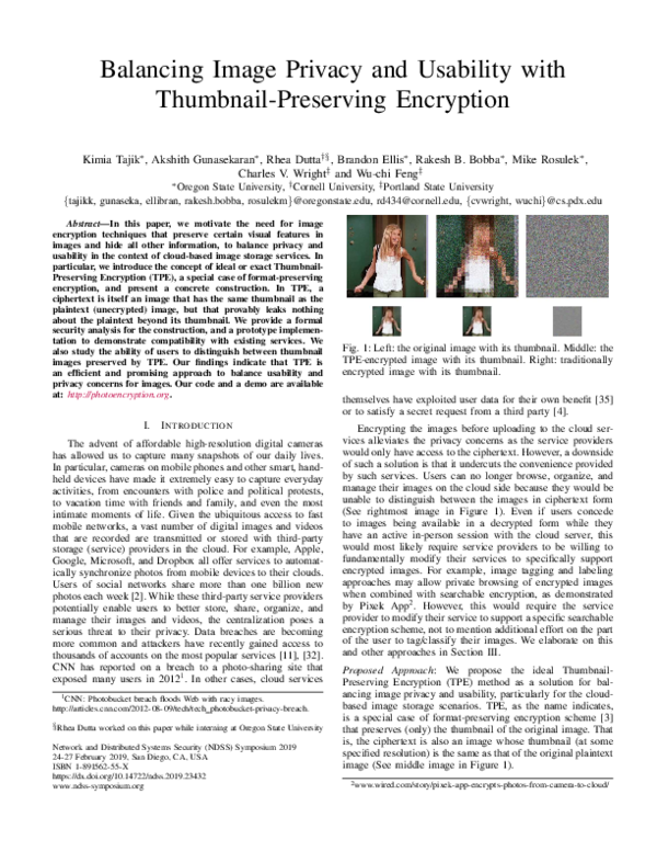 Balancing Image Privacy And Usability With Thumbnail-Preserving ...