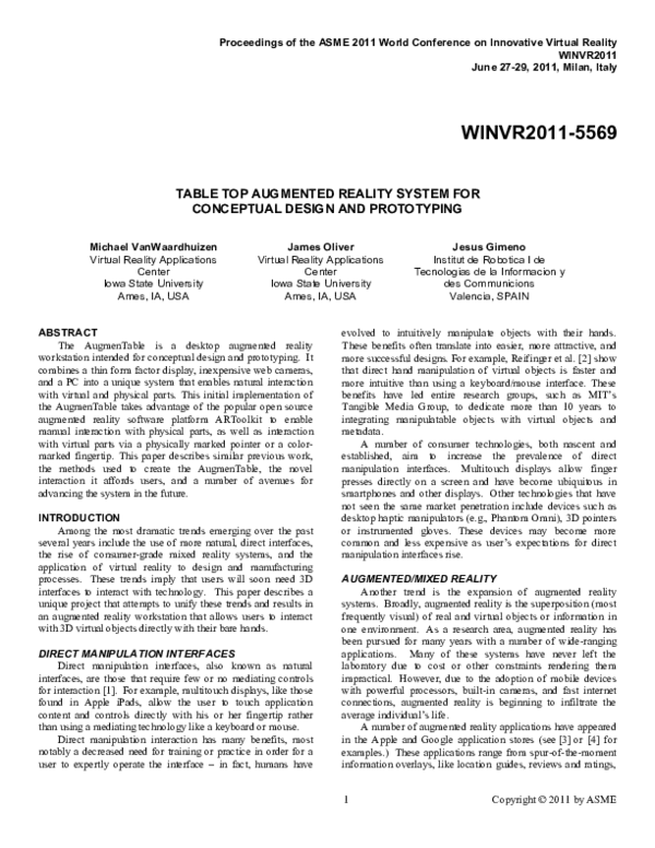 (PDF) Table Top Augmented Reality System for Conceptual Design and ...