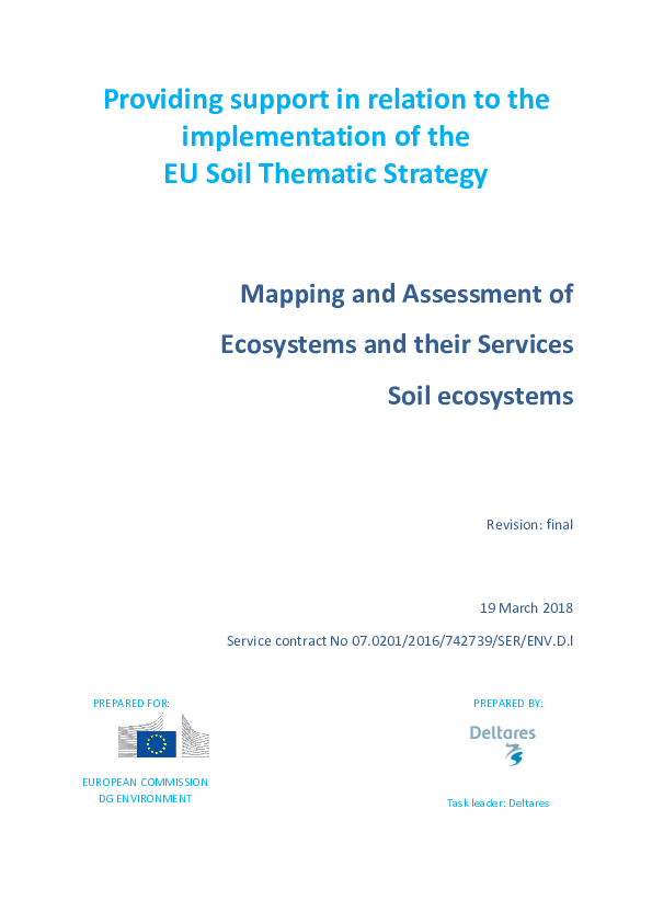 (PDF) Mapping and Assessment of Ecosystems and their Services; Soil ...