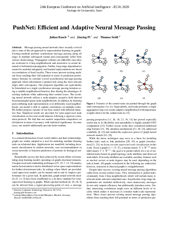 (PDF) PushNet: Efficient and Adaptive Neural Message Passing