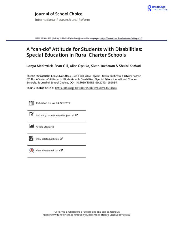 (PDF) A “cando” Attitude for Students with Disabilities Special