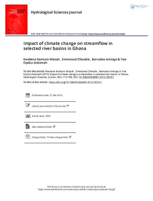 (PDF) Impact of climate change on streamflow in selected river basins ...