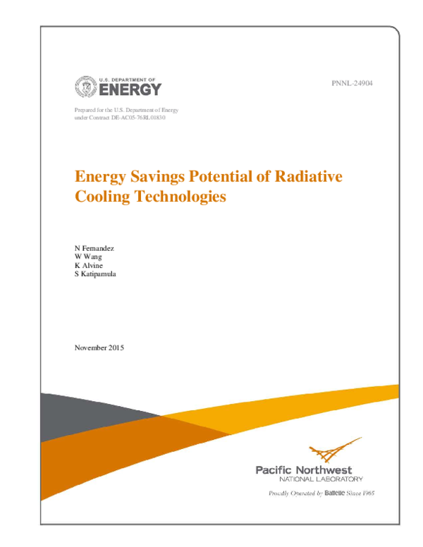 (PDF) Energy Savings Potential of Radiative Cooling Technologies