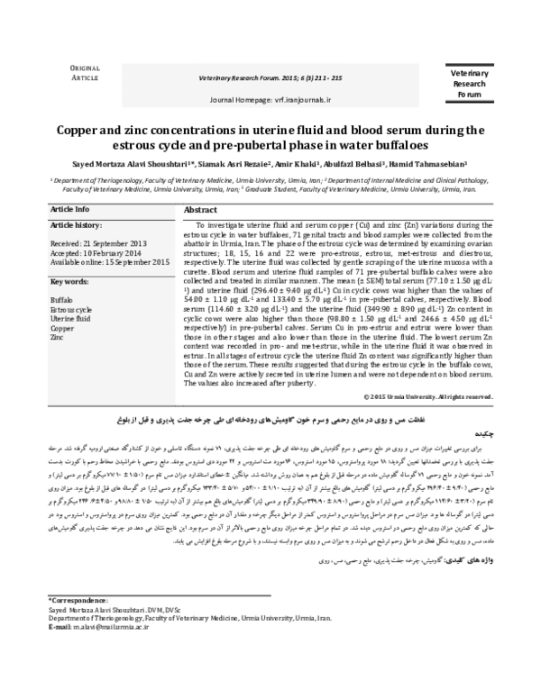 (PDF) Copper and zinc concentrations in uterine fluid and blood serum ...