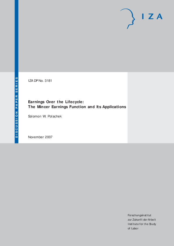 (PDF) Earnings Over the Lifecycle The Mincer Earnings Function and Its