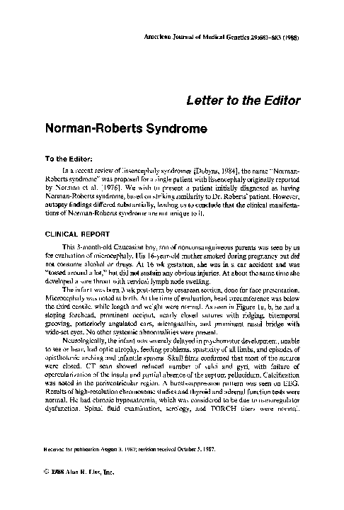 (PDF) Norman-Roberts syndrome