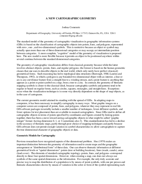 (PDF) A New Cartographic Geometry
