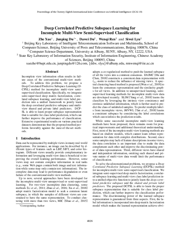 (PDF) Deep Correlated Predictive Subspace Learning for Incomplete Multi ...