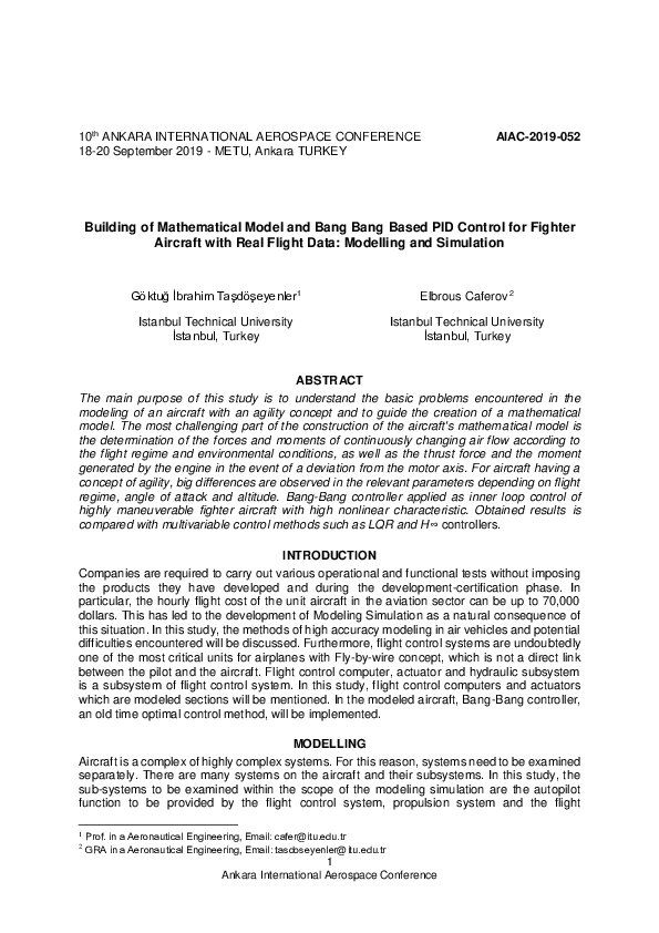 (PDF) Building of Mathematical Model and Bang Bang Based PID Control ...