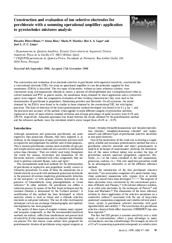 (PDF) Construction and evaluation of ion selective electrodes for ...