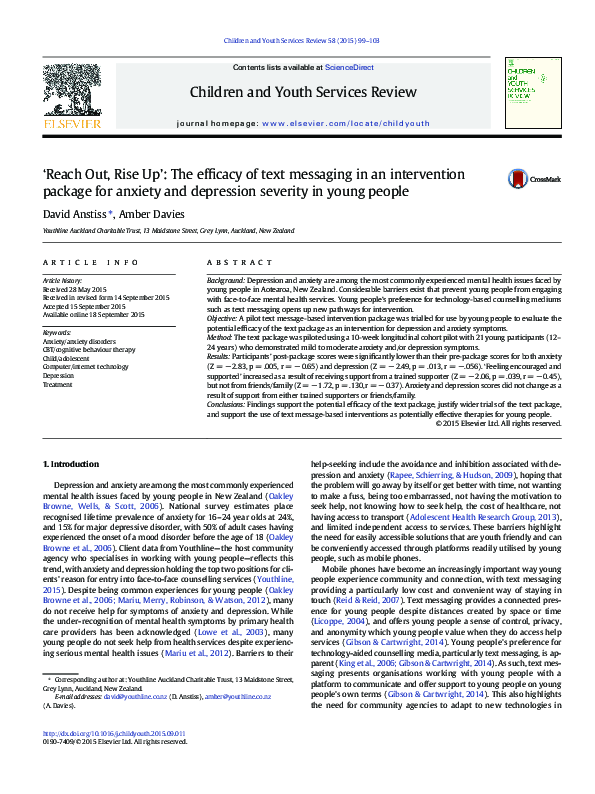 (PDF) ‘Reach Out, Rise Up’: The efficacy of text messaging in an ...