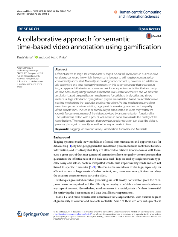 (PDF) A collaborative approach for semantic time-based video annotation ...