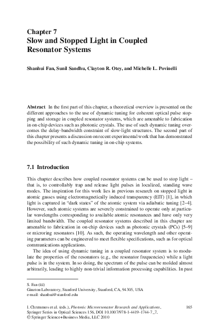 Slow and Stopped Light in Coupled Resonator Systems