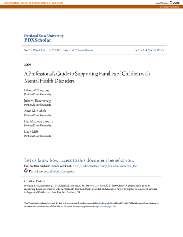 (PDF) A Professional's Guide to Supporting Families of Children with ...