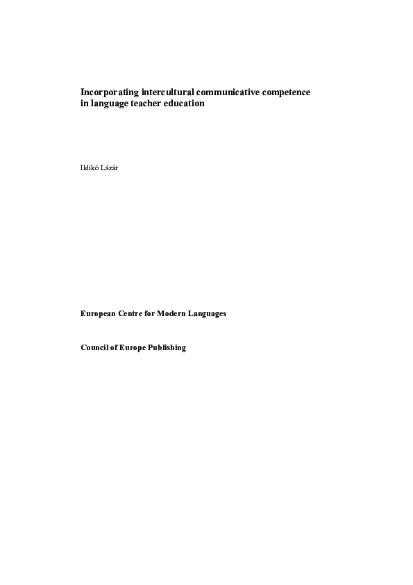 (PDF) Incorporating intercultural communicative competence in language ...