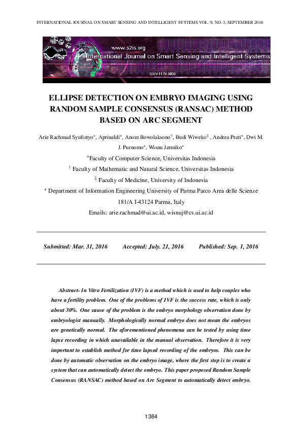 (PDF) Ellipse Detection on Embryo Imaging Using Random Sample Consensus ...