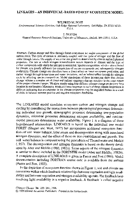 (PDF) Linkages ? an individual-based forest ecosystem model