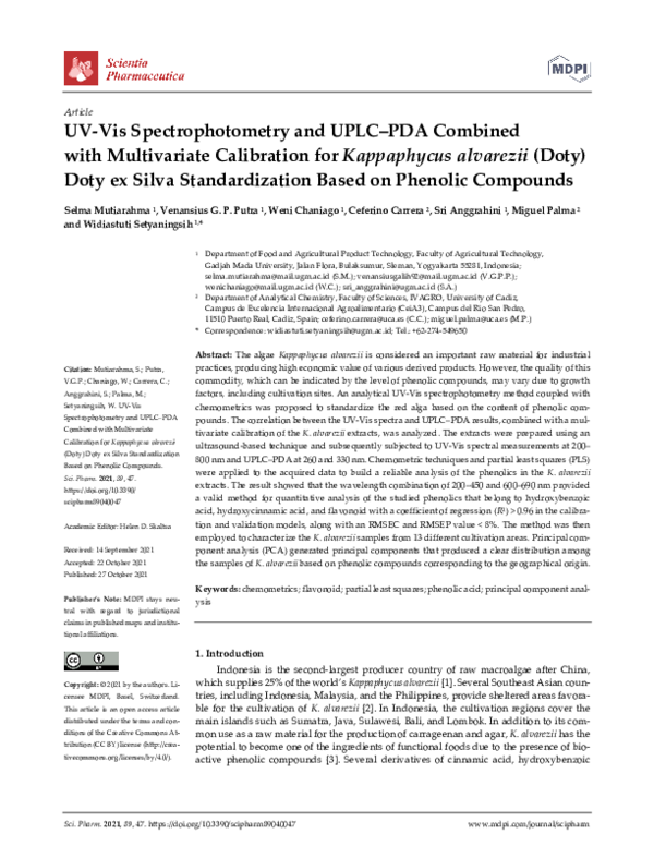 (PDF) UV-Vis Spectrophotometry and UPLC–PDA Combined with Multivariate ...